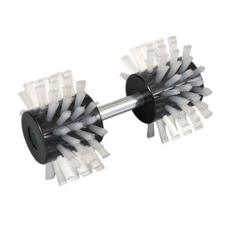 Double-headed wear-resistant cleaning brush replace the lint-covered sticks for the drafting rollers of ring spinning machines 